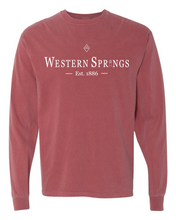Load image into Gallery viewer, Garment-Dyed Western Springs Tower Classic Long-Sleeve Tee
